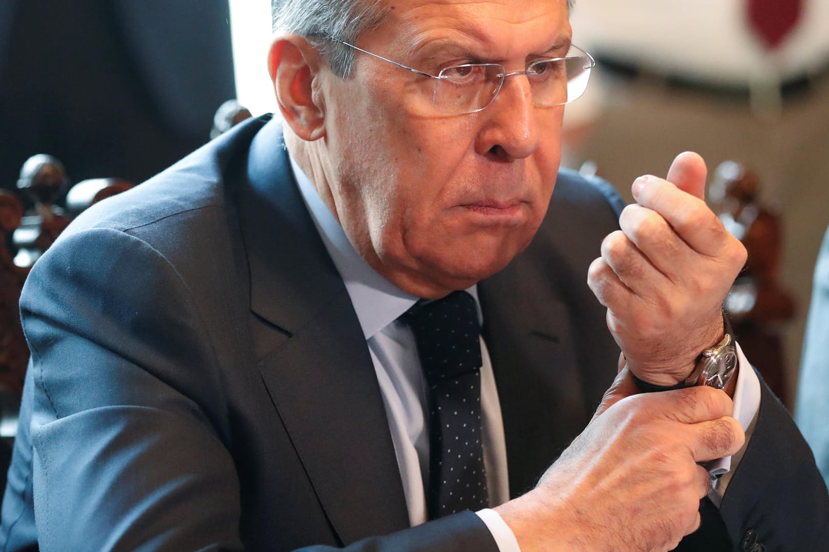 Russlands Außenminister Sergei Lawrow: Bei einem Treffen mit seinen iranischen und türkischen Amtskollegen in Moskau griff er die USA scharf an.