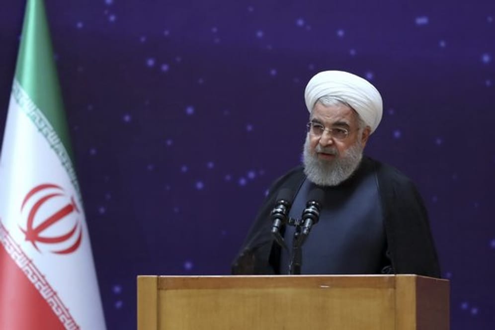 Irans Präsident Hassan Ruhani bei einer Feier zum "Nationalen Atomtag".