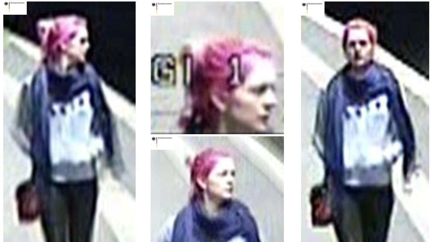Das Bundeskriminalamt fahndet nach dieser Frau. Sie steht im Verdacht am 19. Juni 2017 in Berlin, S-Bahnhof „Treptower Park“ und weiteren Orten im Bundesgebiet Brandanschläge auf Bahnanlagen verübt zu haben.