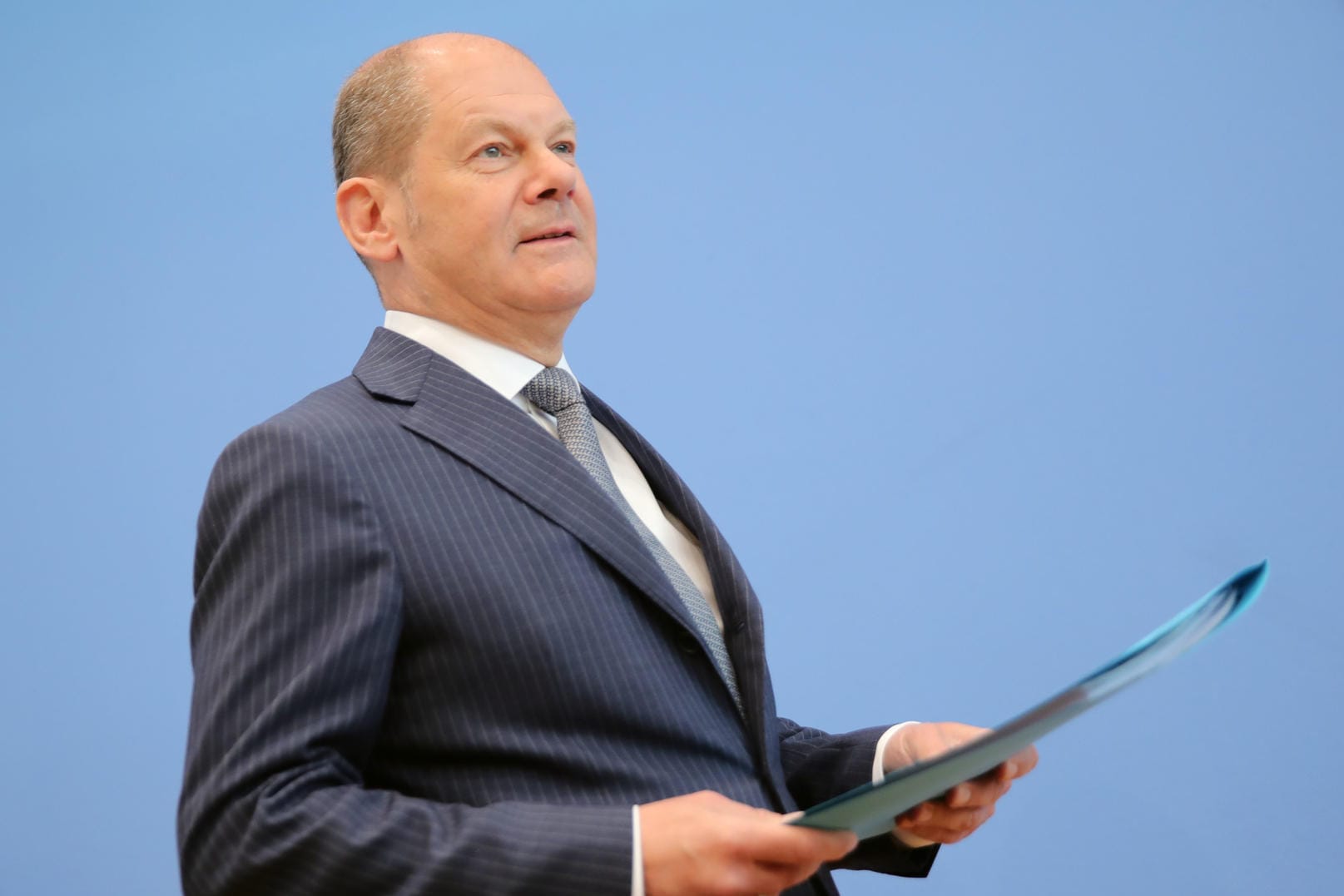 Olaf Scholz bei der Pressekonferenz zum Haushalt 2018: Der Bundesfinanzminister stellte den Haushalt 2018, Eckwerte 2019 und Finanzplan bis 2022 vor.