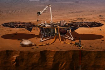 Visualisierung des "InSight"-Landefahrzeugs: Die Nasa will den Mars und seine inneren Strukturen noch mehr unter die Lupe nehmen.