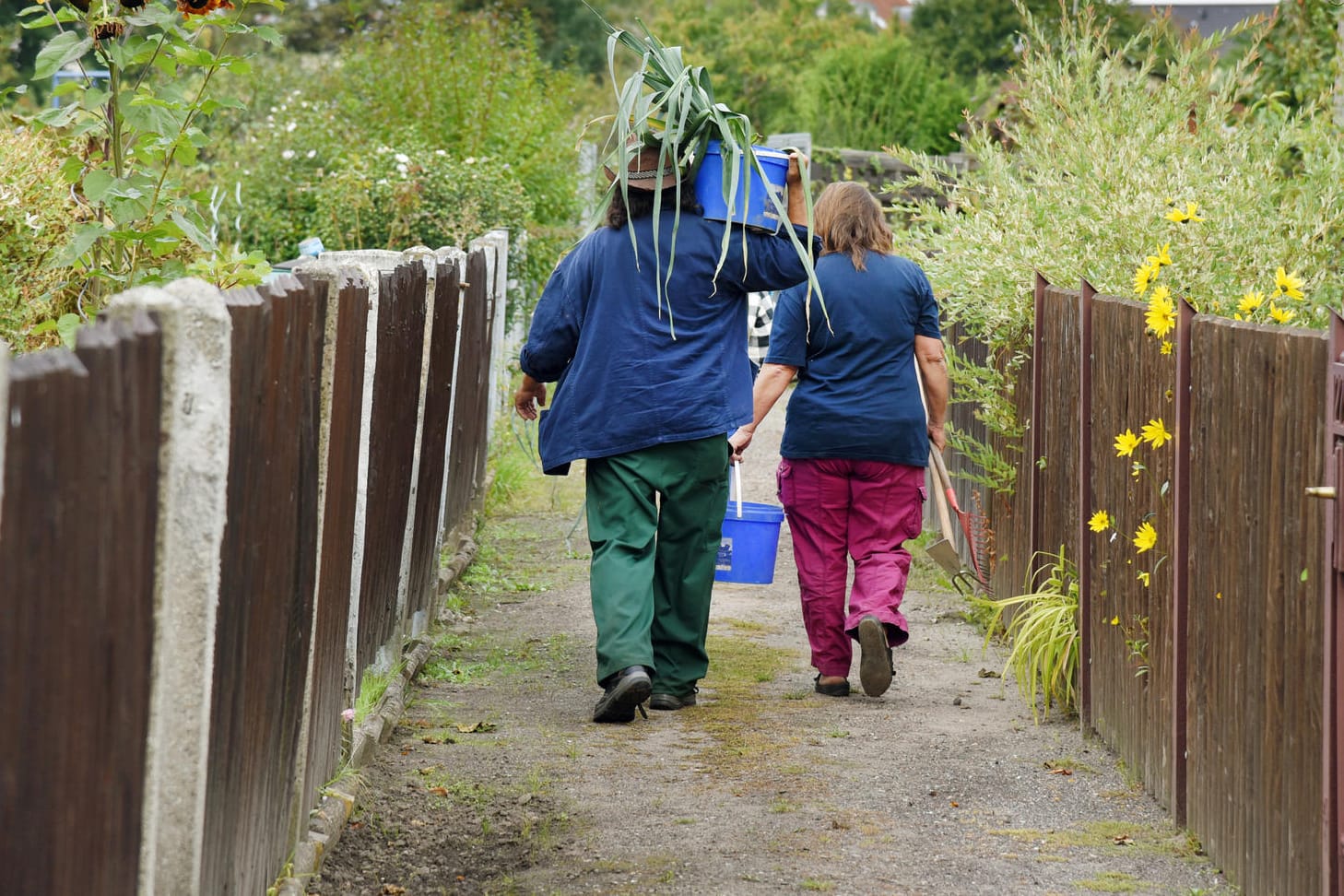Langzeitarbeitslose bei der Gartenarbeit in Leipzig: Warnung vor der Entstehung eines Parallelarbeitsmarktes.