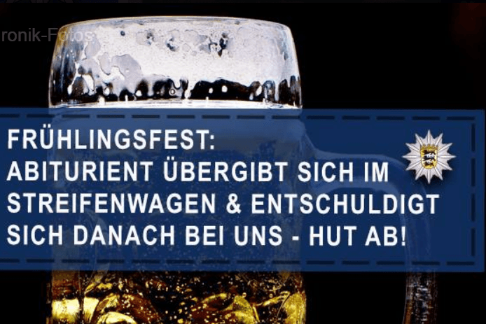 Bei Facebook berichtet die Stuttgarter Polizei über den reuigen Abiturienten.