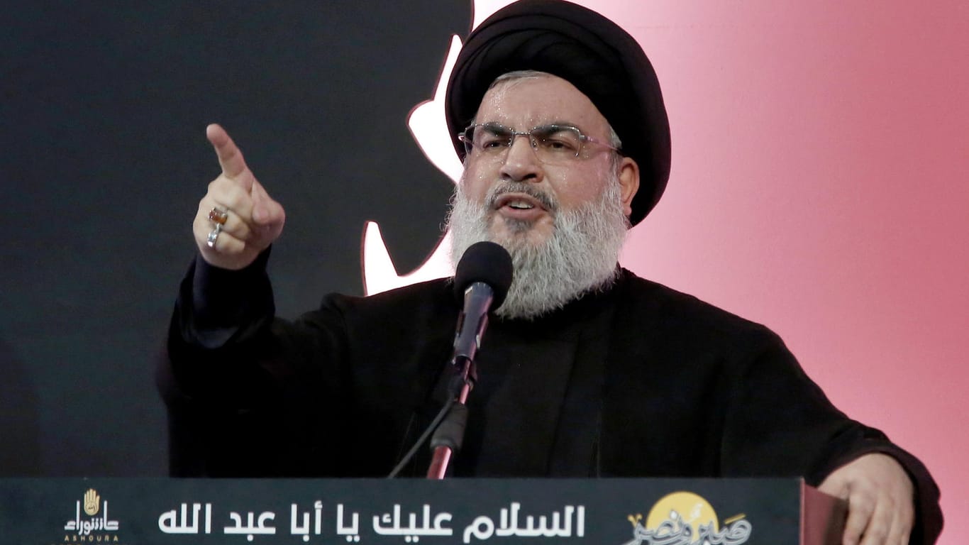 Hassan Nasrallah bei einer Rede im Libanon (Archivfoto): Der Hisbollah-Chef spricht von einem "großen Sieg".