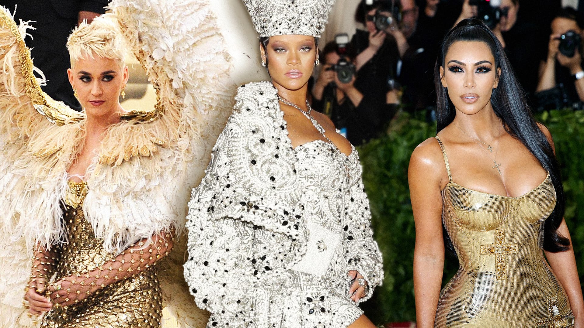 Glänzende Aussichten: Katy Perry, Rihanna und Kim Kardashian bei der Met Gala 2018 in New York.