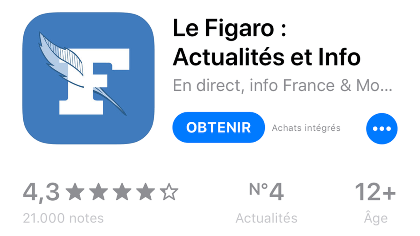Bildschirmfoto der App "Le Figaro" im Appstore: Apple geht gegen unerlaubte Sammlung von Standortdaten vor.