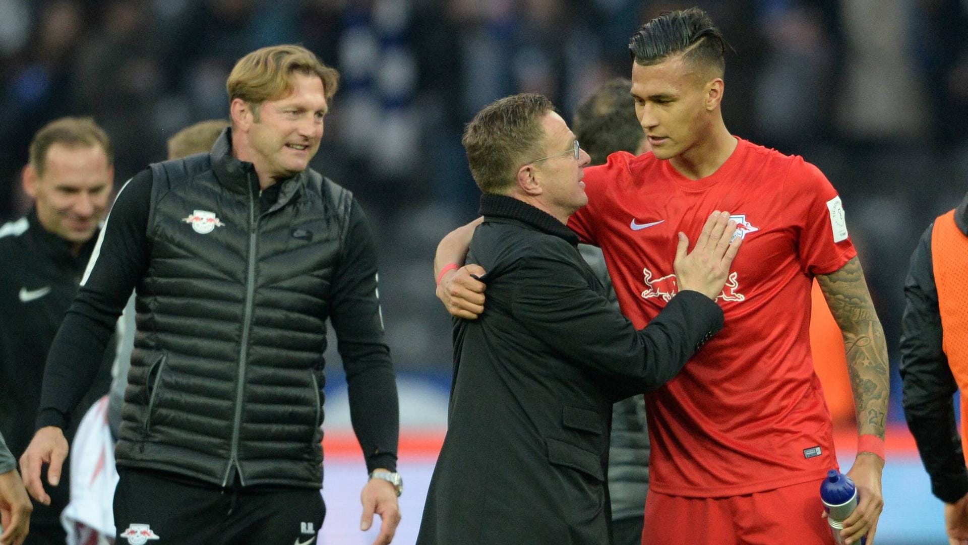 Während Selke mit Ralf Rangnick (m.) ein gutes Verhältnis hatte, kam er mit Ralph Hasenhüttl (l.) auf keinen grünen Zweig.