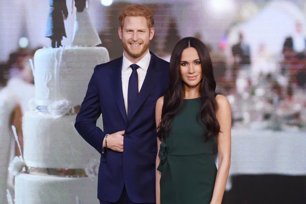 Auch im Wachsfigurenkabinett vereint: Meghans Figur steht neben der älteren von Harry.