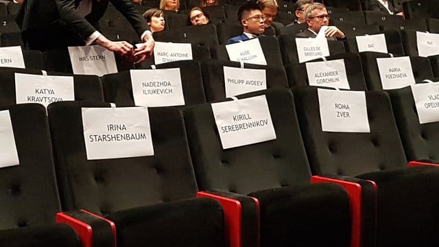 Der Platz des russischen Regisseurs Serebrennikow (M) blieb leer.