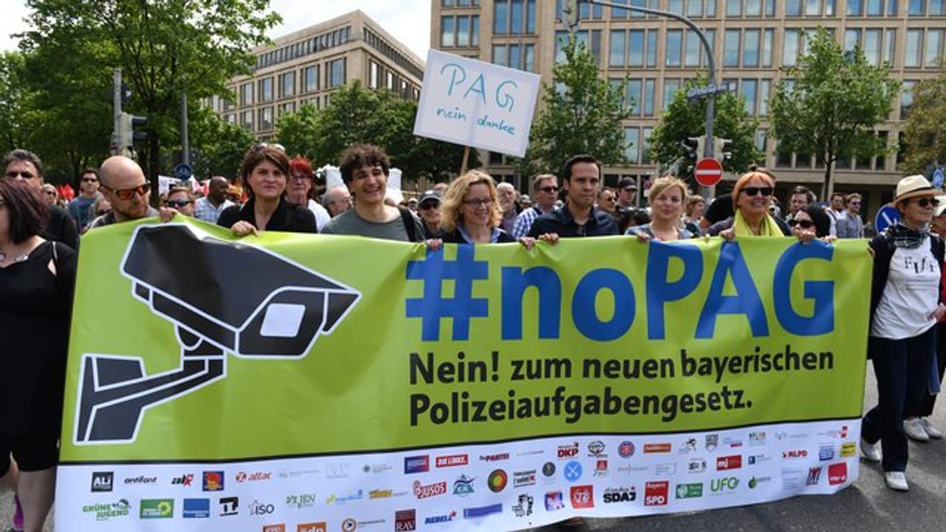 Protest gegen das geplante Polizeiaufgabengesetz in München.
