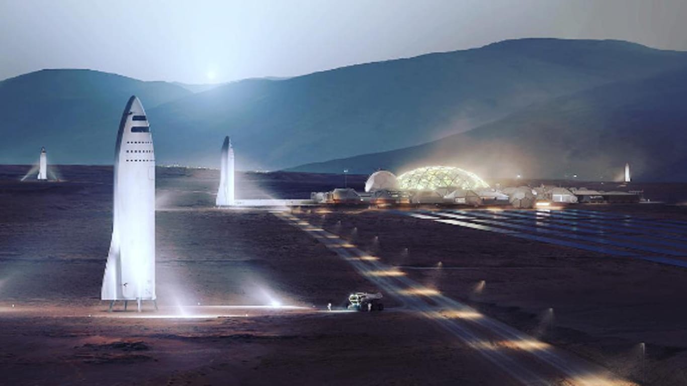 Elon Musks Pläne für eine Station auf dem Mars: Der Technik-Investor will den roten Planeten besiedeln.