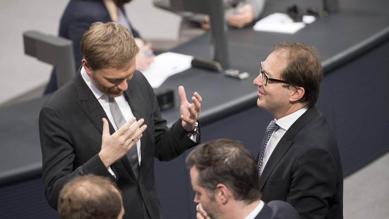 Christian Lindner und Alexander Dobrindt im Bundestag