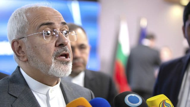 Mohammed Dschawad Sarif, Außenminister des Iran, nach einem Treffen mit der EU-Chefdiplomatin Mogherini.