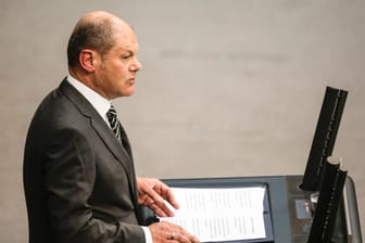 Finanzminister Olaf Scholz im Bundestag: Er hat seinen Haushaltsentwurf verteidigt – die Opposition sieht in ihm Stückwerk.