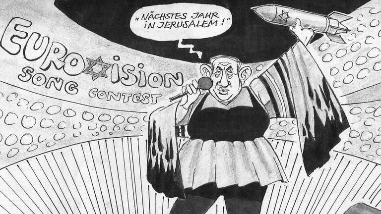 Die in der "Süddeutschen Zeitung" erschienene Karikatur: Kritiker werfen der Zeitung Antisemitismus vor – in dieser Hinsicht sind weder Zeitung noch Karikaturist unbeschriebene Blätter.