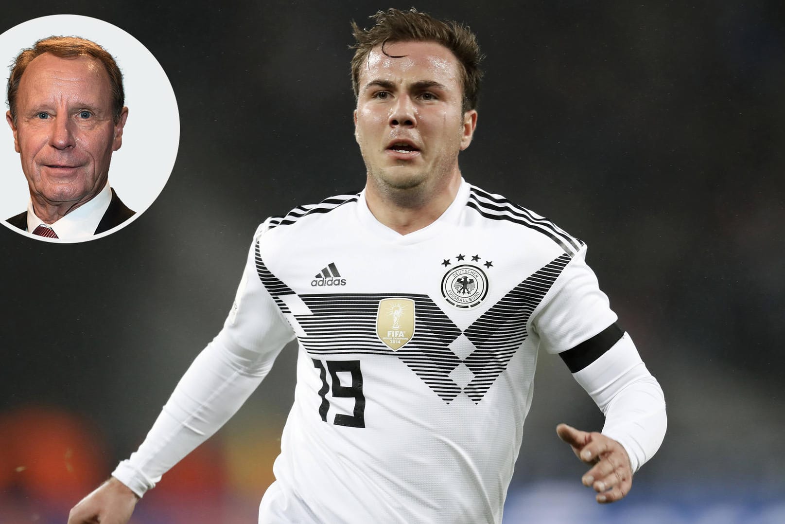 Mario Götze im Trikot der Nationalmannschaft. Bei der WM ist der Held von 2014 nicht dabei. Berti Vogts findet die Entscheidung vom Bundestrainer richtig.