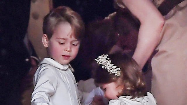 Prinz George und Prinzessin Charlotte bei der Hochzeit ihrer Tante Pippa Middleton. Prinz George und Prinzessin Charlotte bei der Hochzeit ihrer Tante Pippa Middleton.