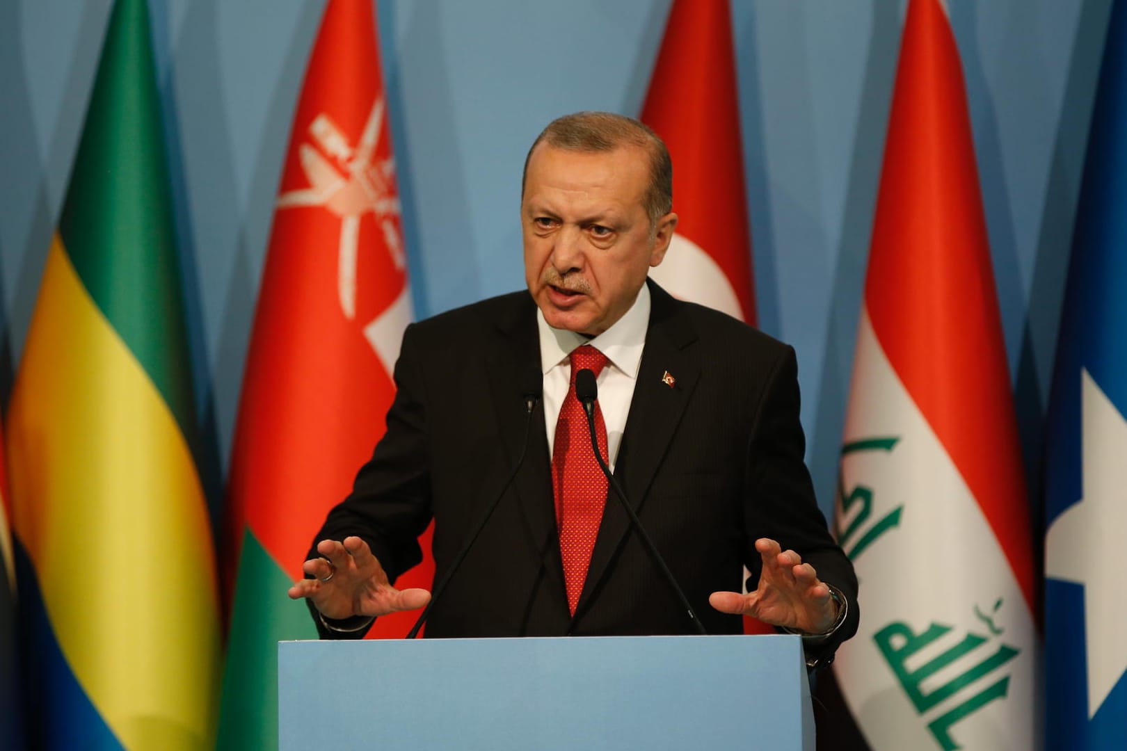 Recep Tayyip Erdogan: Der türkische Präsident fordert eine internationale Schutztruppe für die Palästinenser.