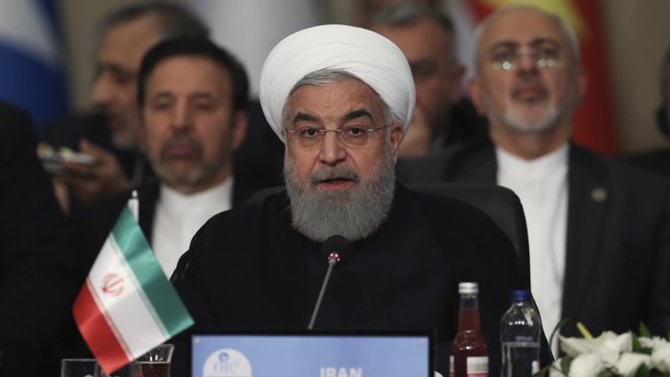 Hassan Rouhani, Präsident des Iran, am Freitag beim OIC-Sondergipfel in Istanbul.