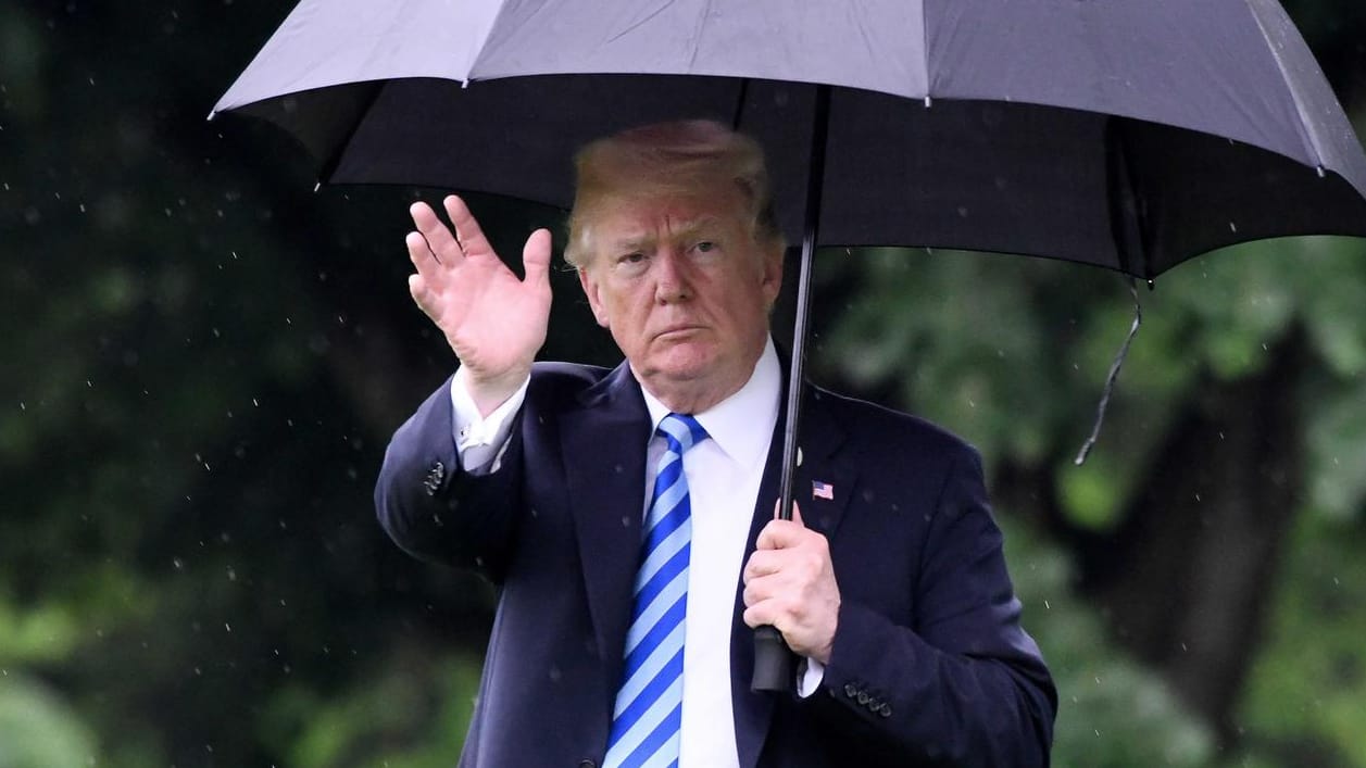 President Trump departs the White House to visit first lady Melania Trump in the hospital