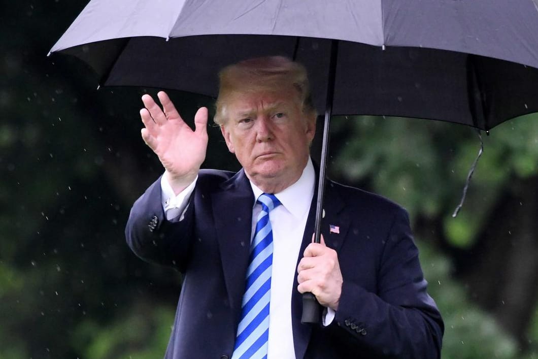 President Trump departs the White House to visit first lady Melania Trump in the hospital
