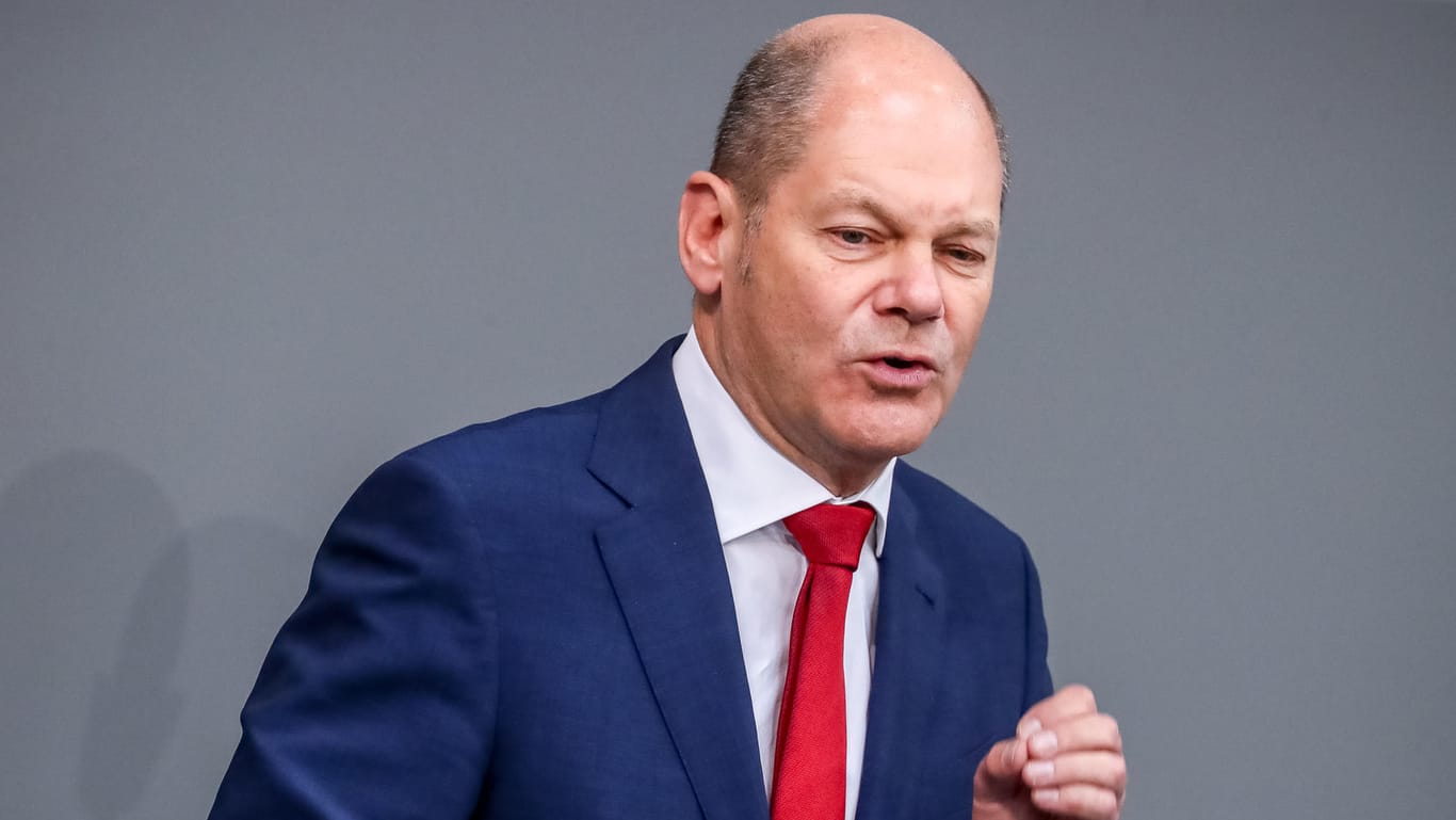 Bundesfinanzminister Olaf Scholz (SPD) im Bundestag: Er will den Etat der Bundeswehr nicht deutlich erhöhen.