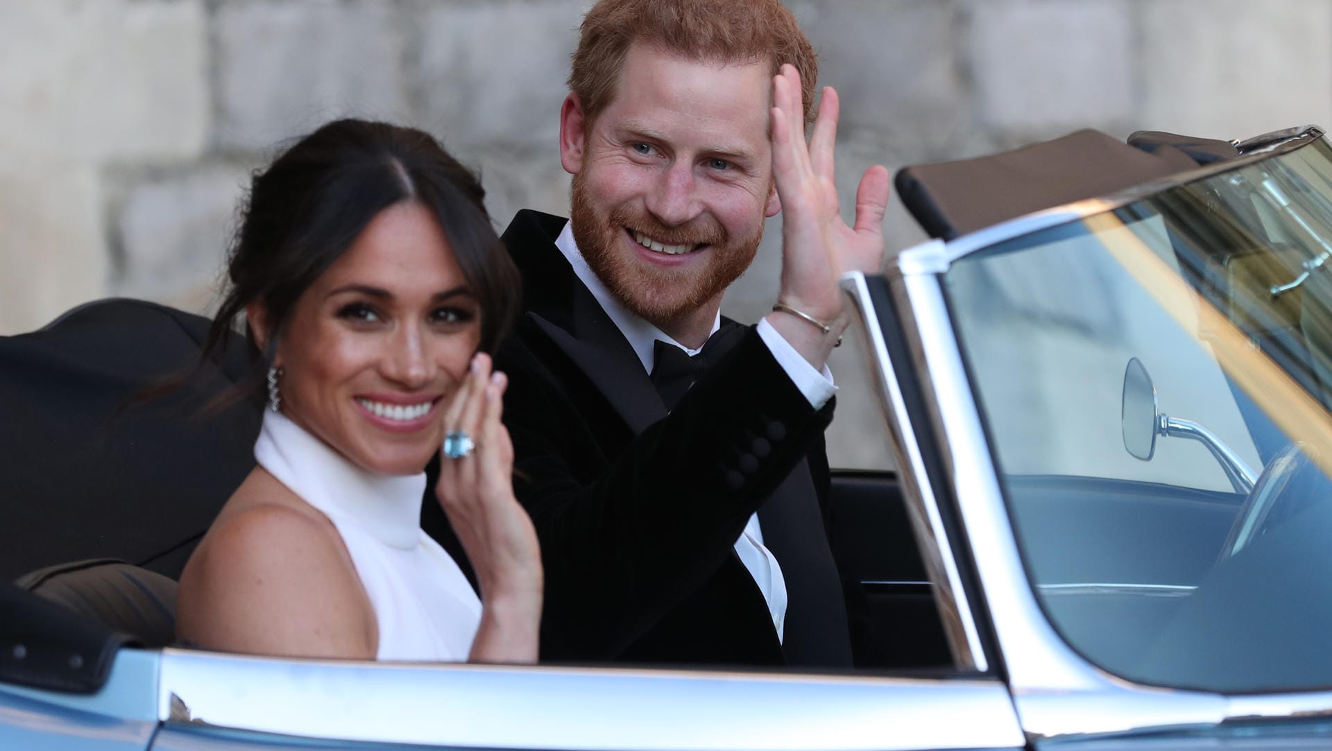 Meghan und Harry: Das Brautpaar auf dem Weg zum abendlichen Empfang.