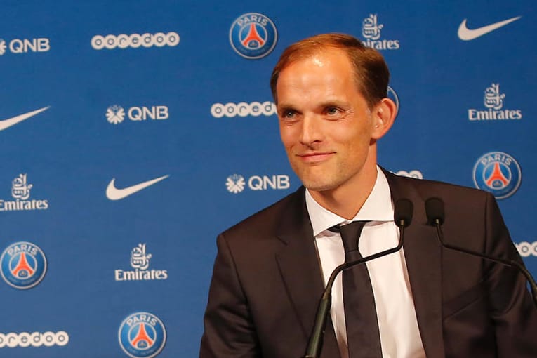 Thomas Tuchel auf der Pressekonferenz von PSG: Paris St. Germain hat heute den neuen Trainer offiziell vorgestellt.