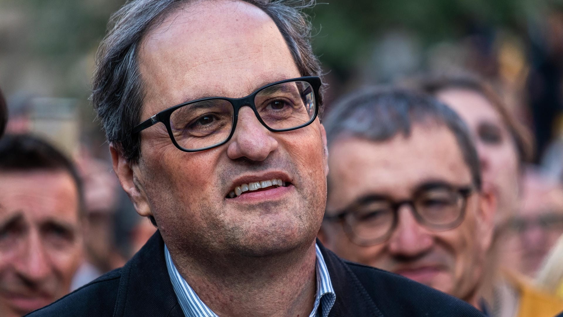 Quim Torra auf einer Demonstration zur Unterstützung der inhaftierten katalanischen Politiker: Der katalanische Regionalpräsident provoziert die Zentralregierung.