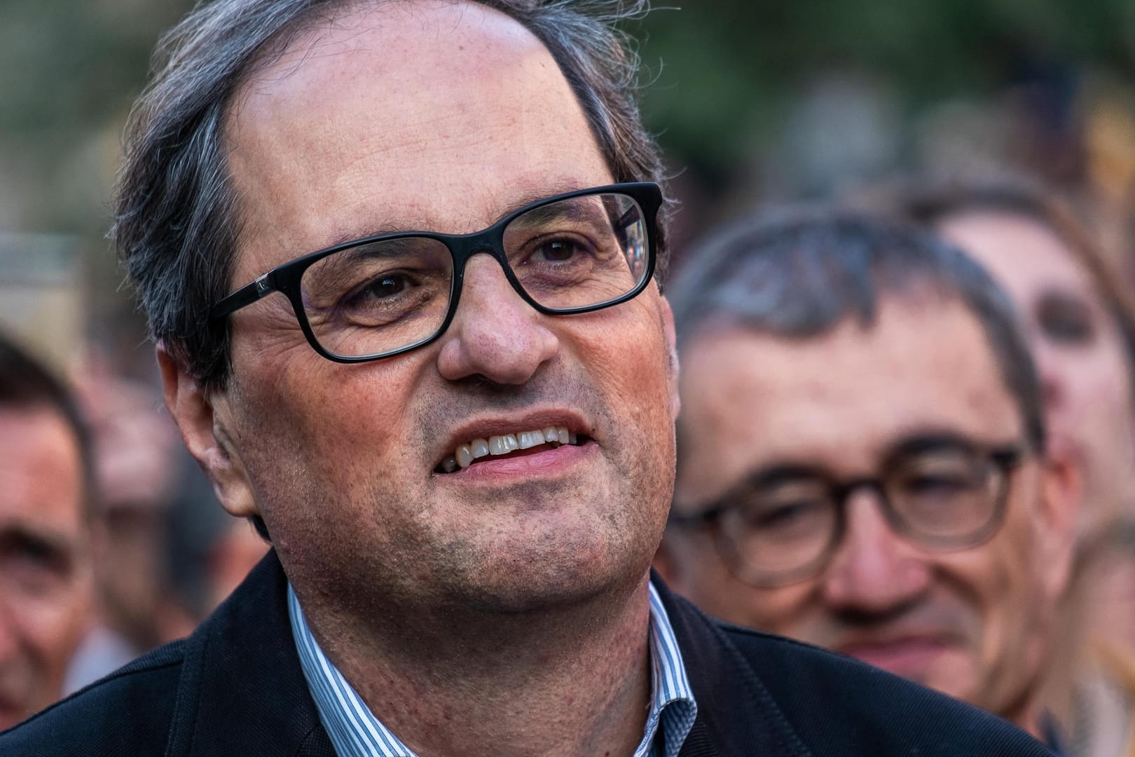Quim Torra auf einer Demonstration zur Unterstützung der inhaftierten katalanischen Politiker: Der katalanische Regionalpräsident provoziert die Zentralregierung.