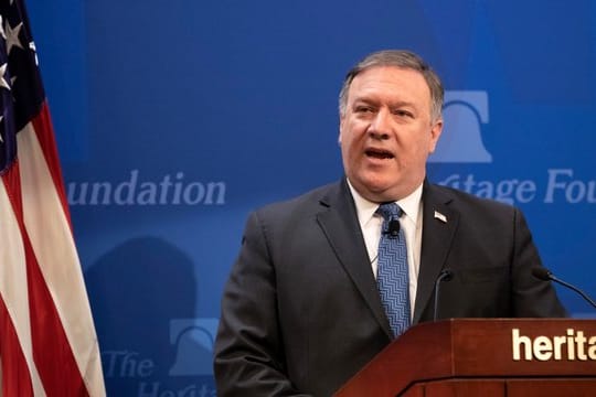 Rhetorischer Donnerschlag: US-Außenminister Mike Pompeo droht dem Iran mit noch härteren Sanktionen.