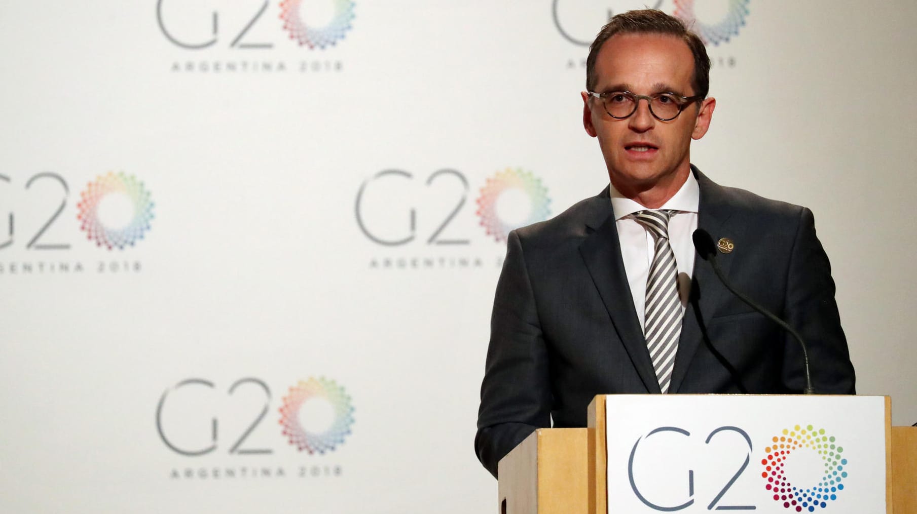 Heiko Maas beim G20-Treffen in Argentinien: Der deutsche Außenminister will an seinem Kurs festhalten.