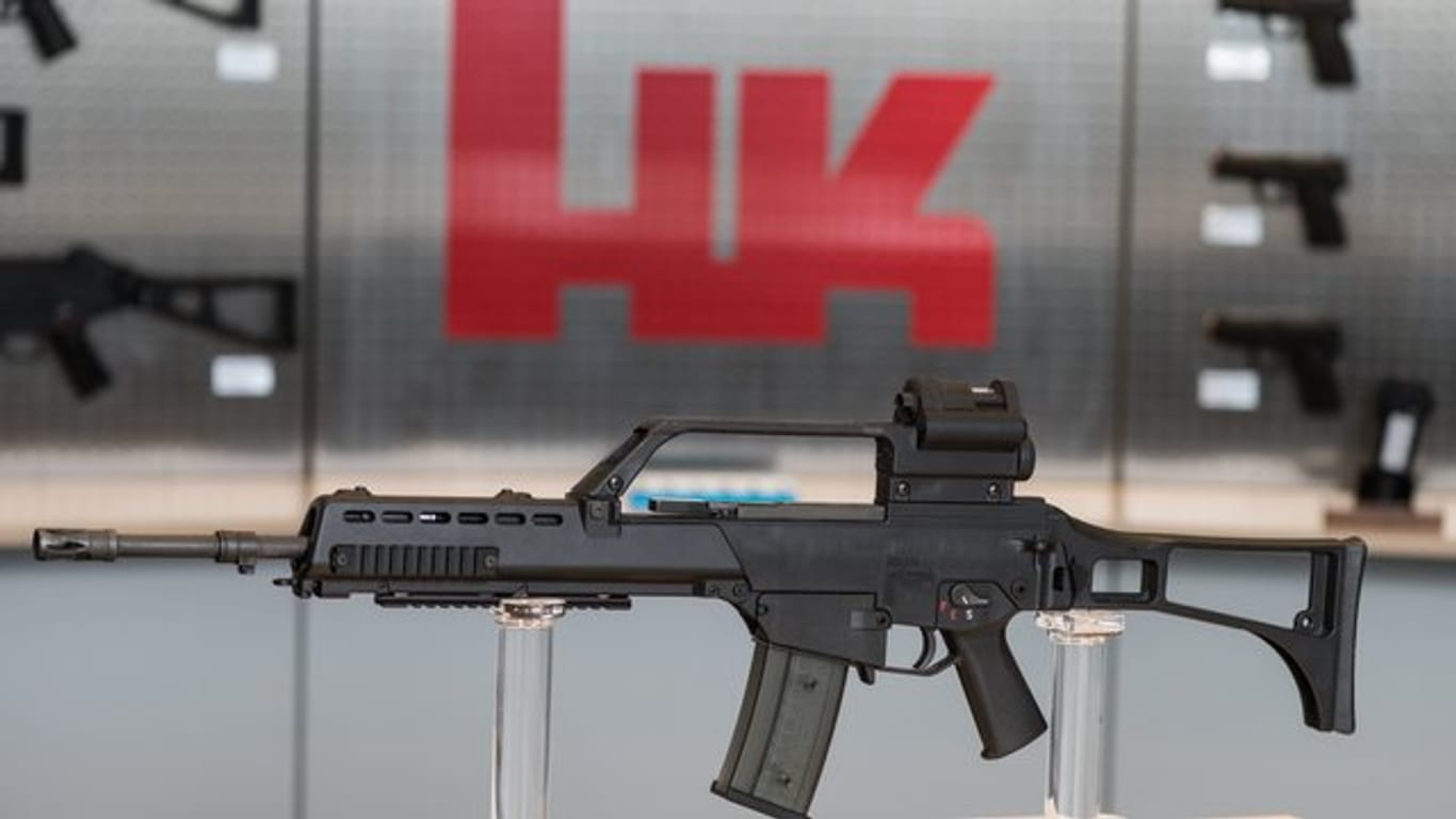 Sturmgewehr G36 in einem Ausstellungsraum des Waffenherstellers Heckler&Koch.