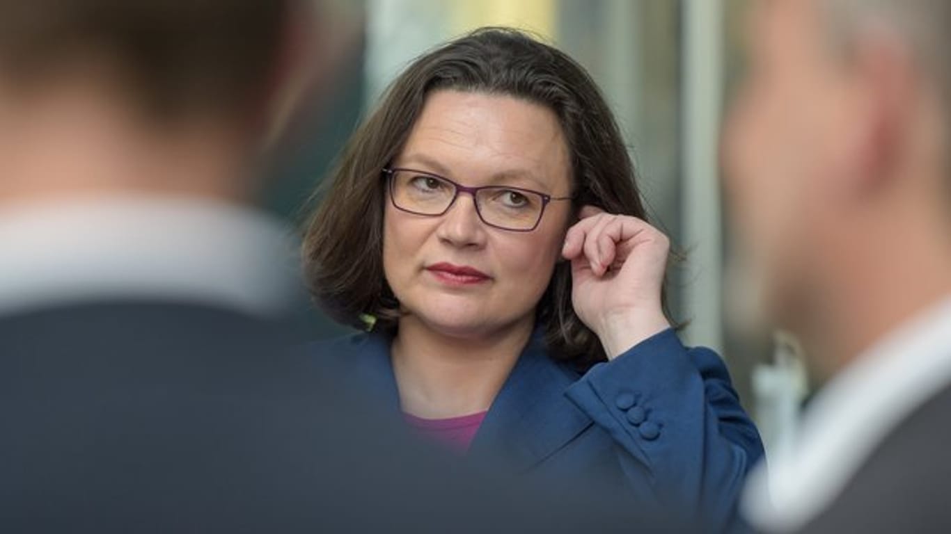 SPD-Parteichefin Andrea Nahles Anfang Mai bei einem Besuch in Schleswig-Holstein.
