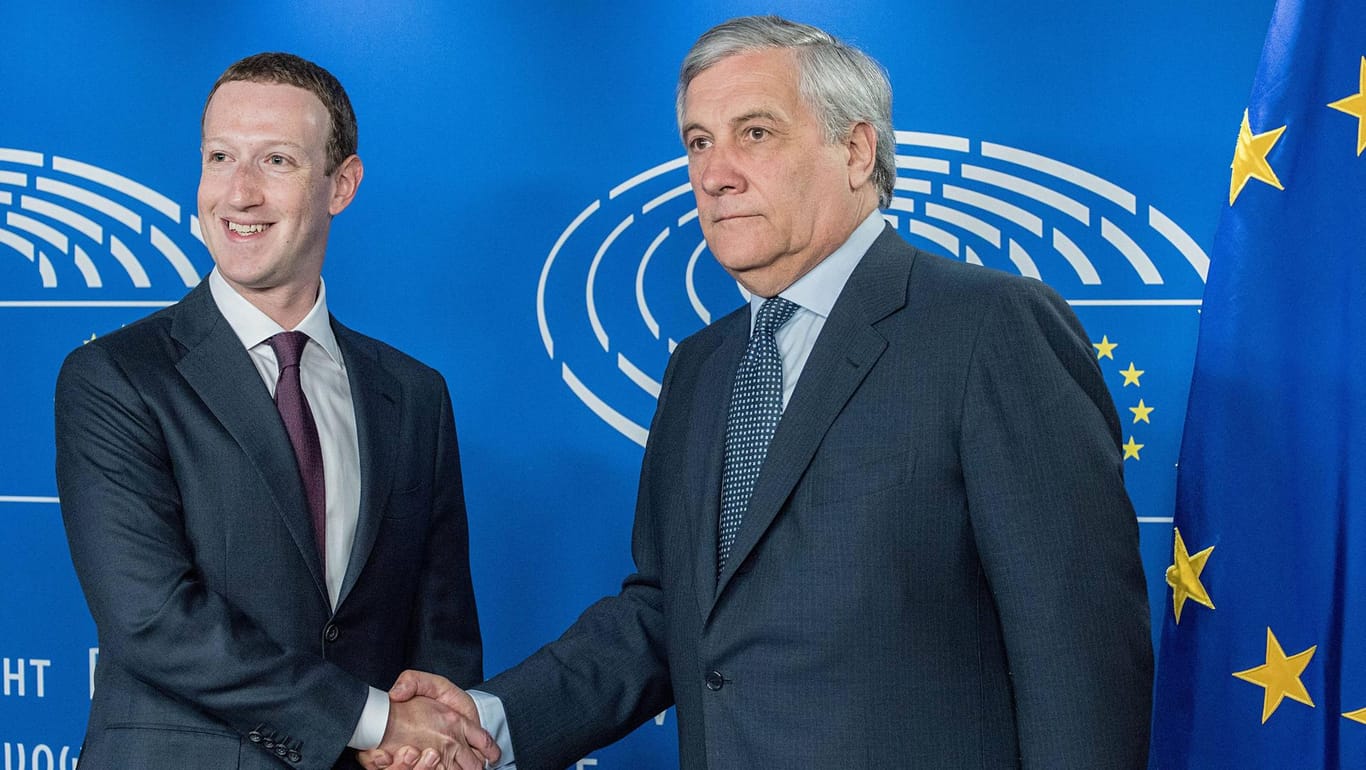 Gewinner und Verlierer: Facebook CEO Mark Zuckerberg und Eu-Paramentspräsident Antonio Tajani