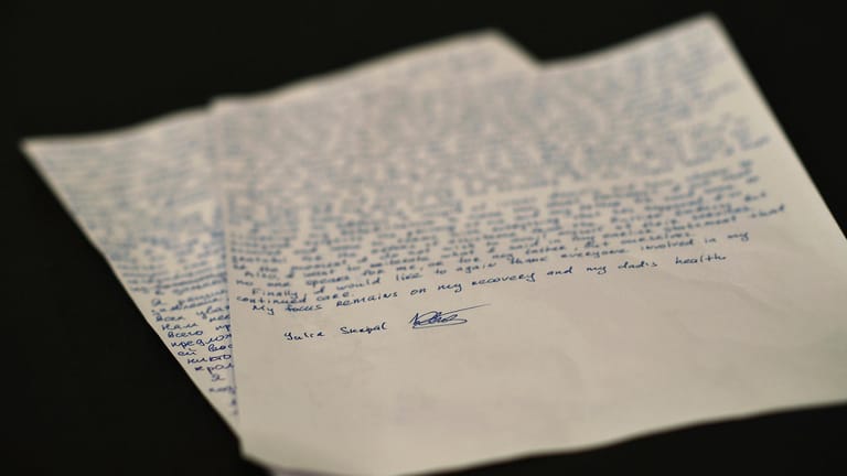 Die handgeschriebene Erklärung von Julia Skripal.