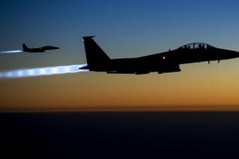 Jets der US Air Force über dem syrisch-irakischen Grenzgebiet.