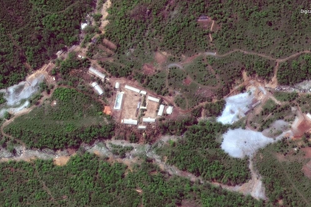 Luftbild des Atomtestgeländes Punggye Ri in Nordkorea: Medienberichten zufolge hat Nordkorea das Gelände unbrauchbar gemacht.