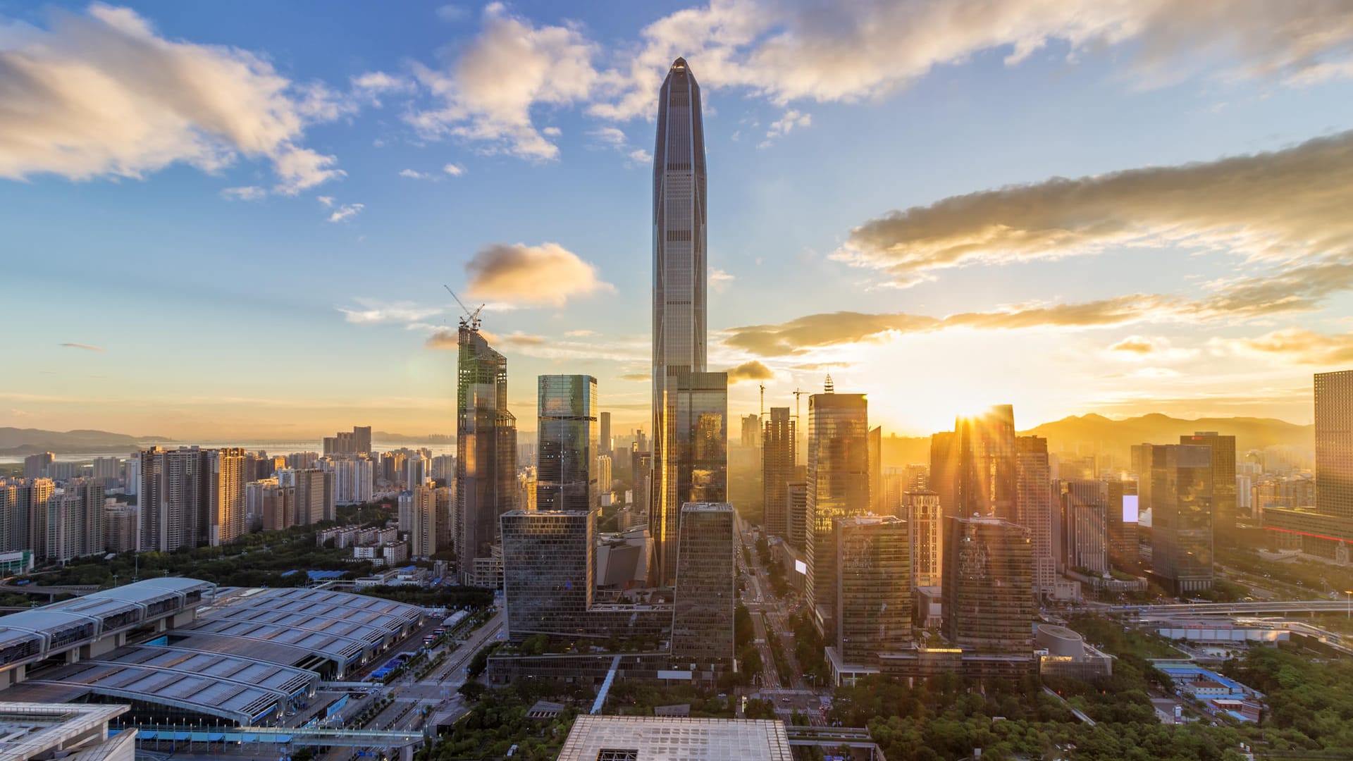 The twilight skyline of Shenzhen