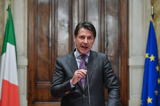Der designierte italienische Ministerpräsident Giuseppe Conte spricht in Rom.