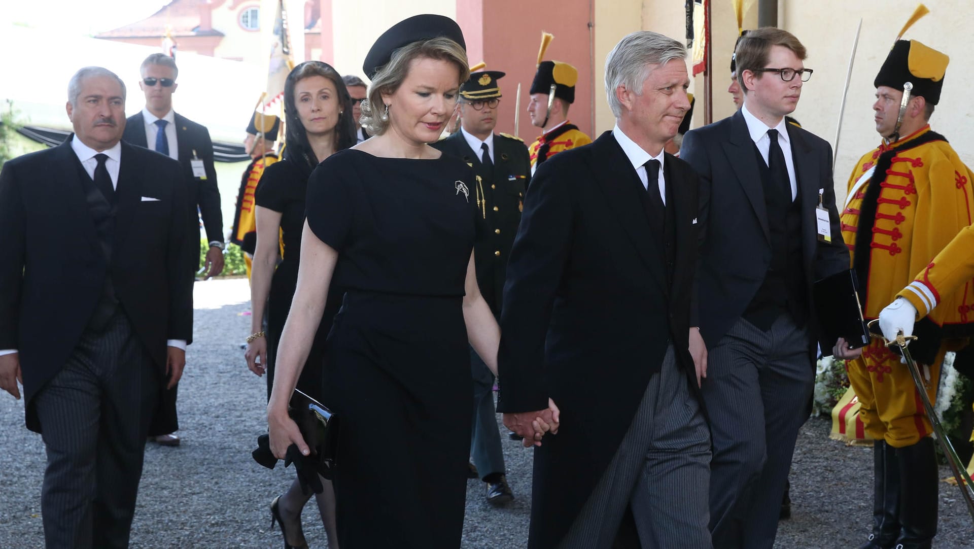 Königin Mathilde und König Philipp von Belgien: Sie kamen wegen der Trauerfeier angereist. Königin Mathilde und König Philipp von Belgien: Sie kamen wegen der Trauerfeier angereist.