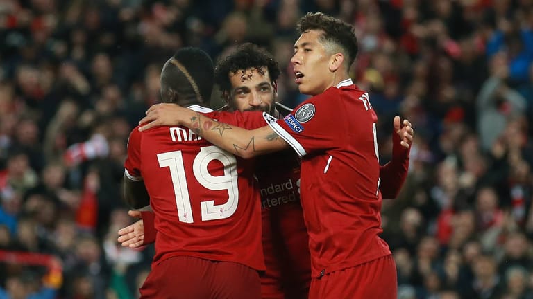Der beste Sturm Europas: Sadio Mané, Mohamed Salah und Roberto Firmino (v.l.) vom FC Liverpool.