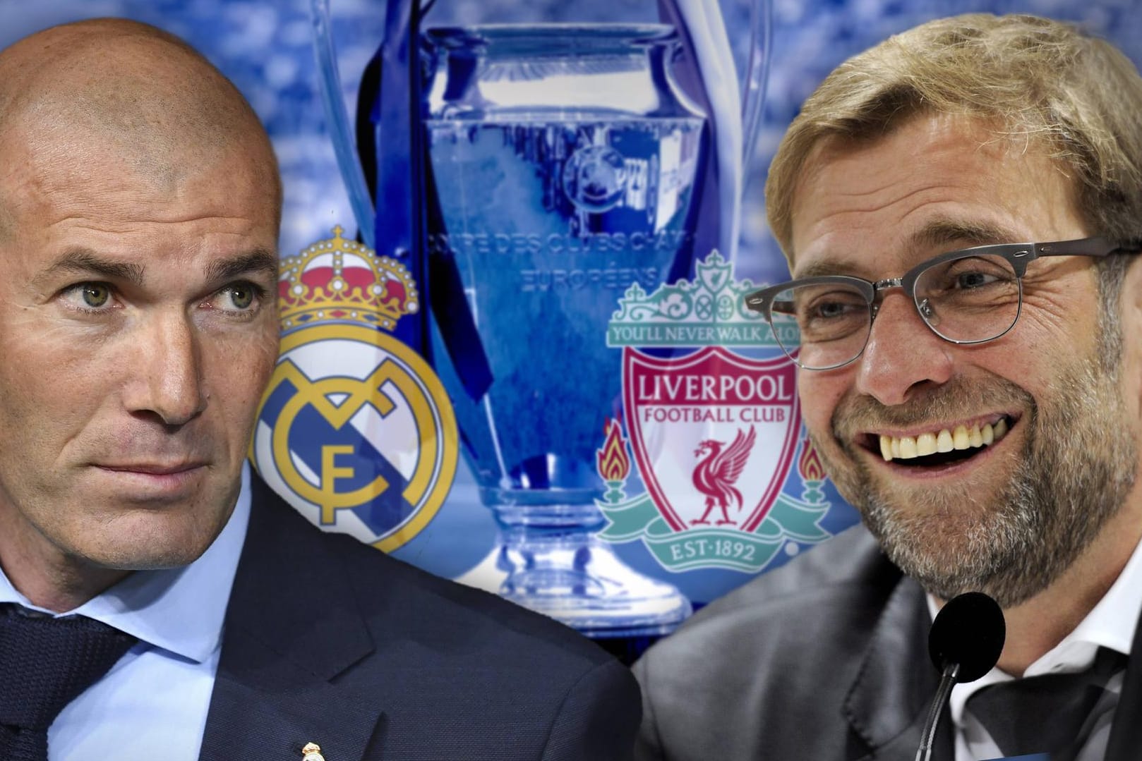 Zinedine Zidane gegen Jürgen Klopp (r.): Showdown zwischen Real und Liverpool im Finale der Champions League.