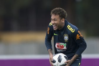 Neymar hatte beim Training der Brasilianer viel Spaß.