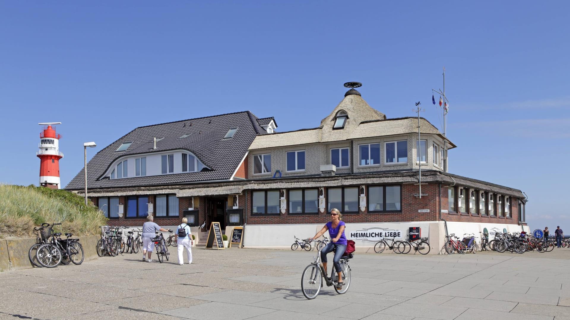 Restaurant "Heimliche Liebe": Das Lokal ist etwas außerhalb gelegen in der Nähe des Südstrands und dennoch gut mit dem Fahrrad erreichbar.