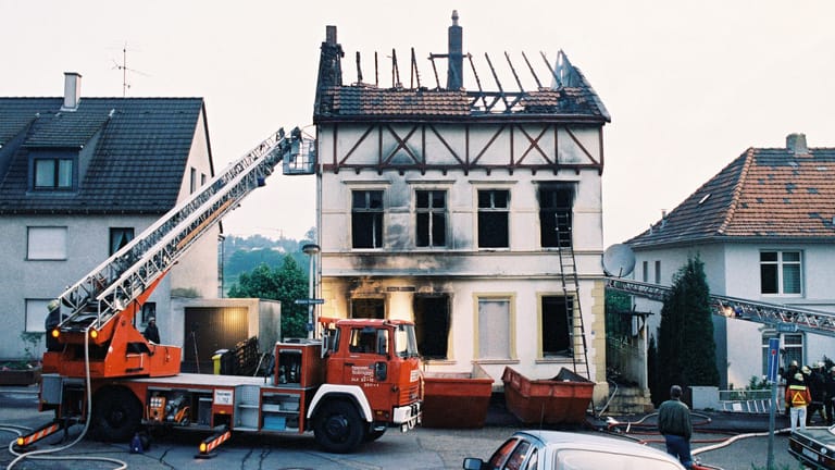 Die Ruine des Hauses der Familie Genc: Fünf junge Frauen und Kinder starben bei dem rechtsextremen Brandanschlag am 29. Mai 1993 in Solingen.