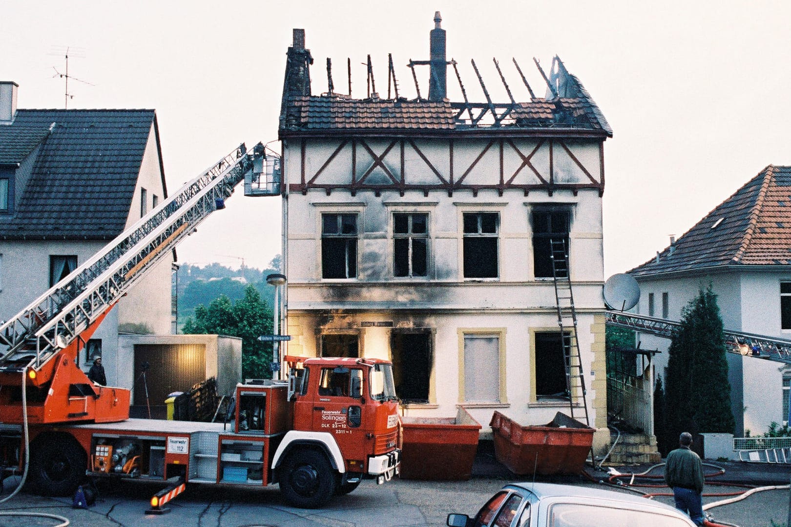 Die Ruine des Hauses der Familie Genc: Fünf junge Frauen und Kinder starben bei dem rechtsextremen Brandanschlag am 29. Mai 1993 in Solingen.