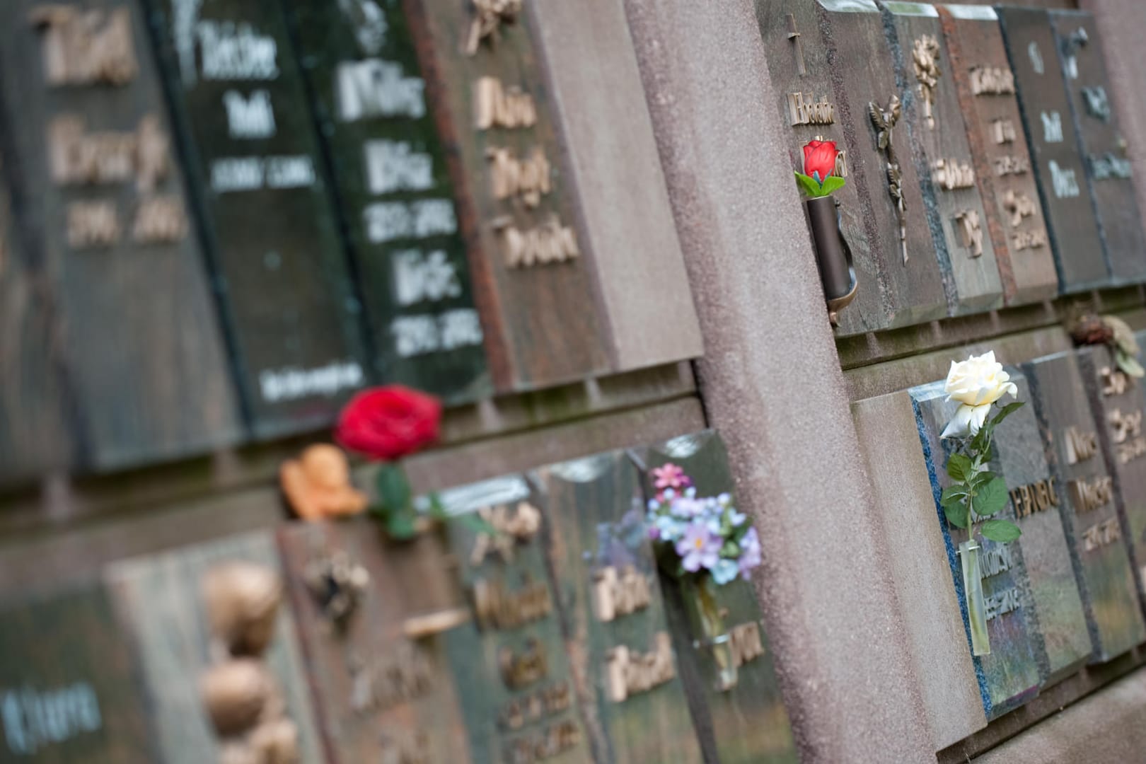 Urnengräber auf einem evangelischen Friedhof: Unbekannte klauen Urne samt Asche aus Grab.