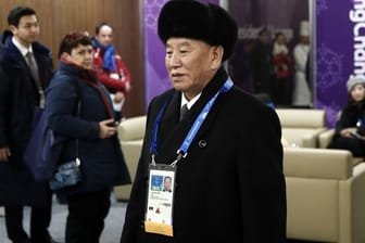 General Kim Yong Chol bei der Schlussfeier der Olympischen Winterspiele in Pyeongchang.