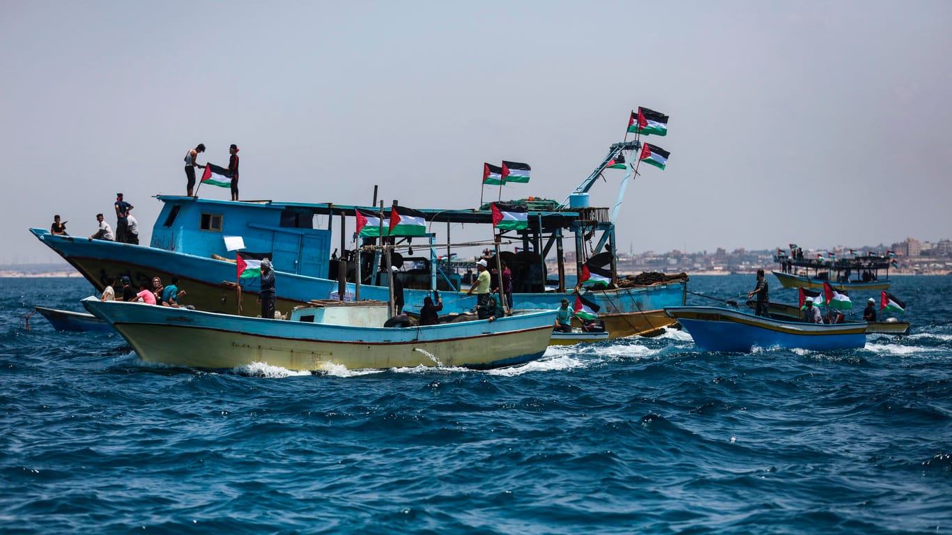 Protest gegen Seeblockade im Gazastreifen: Mehrere Fischerboote sind unterwegs, um ein Zeichen zu setzen – eins wurde von der israelischen Armee aufgehalten.